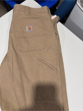 Carhartt Brown canvas Work Pants with Patch Pocket